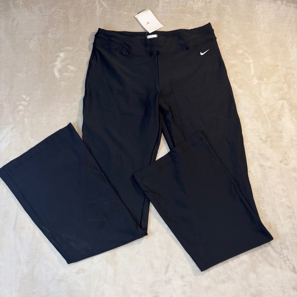 Nike Womens Fit Dry Y2K Silver Tag Flare Training Pants Black 207249-010 NEW